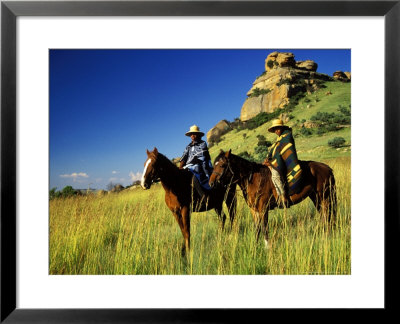 Basotho Men On Horseback, Near Golden Gate, South Africa by Roger De La Harpe Pricing Limited Edition Print image