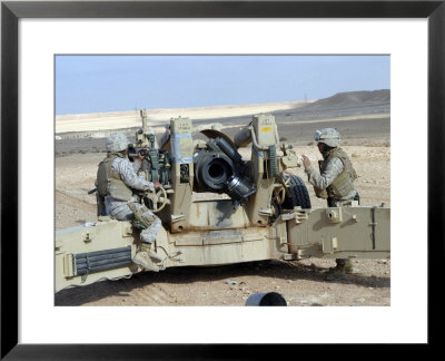 Us Marines Prepare To Fire A Howitzer Near Baghdad, Iraq, January 6, 2007 by Stocktrek Images Pricing Limited Edition Print image