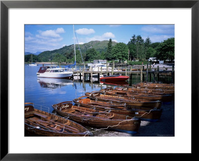 Rowing Boats, Waterhead, Ambleside, Lake Windermere, Lake District, Cumbria by David Hunter Pricing Limited Edition Print image