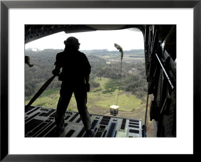 Airman Watches A Practice Bundle Fall From A C-17 Globemaster Iii by Stocktrek Images Pricing Limited Edition Print image