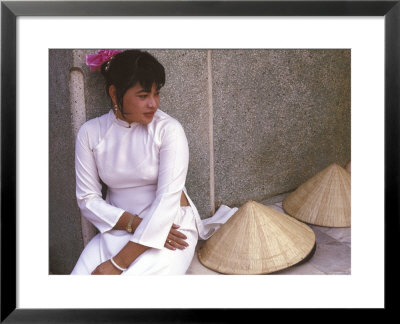 Vietnamese Girl In Traditional Dress, Vietnam by Keren Su Pricing Limited Edition Print image