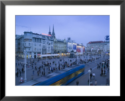 Croatia, Zagreb, Trg Josip Jelacica Square, Trams by Walter Bibikow Pricing Limited Edition Print image