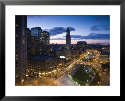 Atlantic Avenue Greenway And Customs Houseview North, Boston, Massachusetts, Usa by Walter Bibikow Pricing Limited Edition Print image