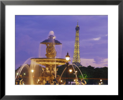 Place De La Concorde And The Eiffel Tower In The Evening, Paris, France, Europe by Charles Bowman Pricing Limited Edition Print image