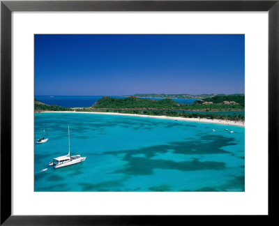 Deep Bay, Beach And Yachts, Blue Water, Antigua, Caribbean Islands by Steve Vidler Pricing Limited Edition Print image
