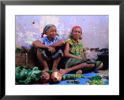 Two Woman Selling Vegetables, Muang Khua, Phongsali, Laos by Bernard Napthine Pricing Limited Edition Print image