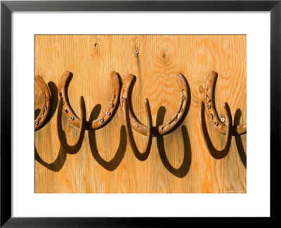 Used Horseshoes Nailed To A Barn Door Used For Hanging Things, Colorado by Michael S. Lewis Pricing Limited Edition Print image