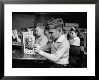 Child Reading A Book In School by Frank Scherschel Pricing Limited Edition Print image