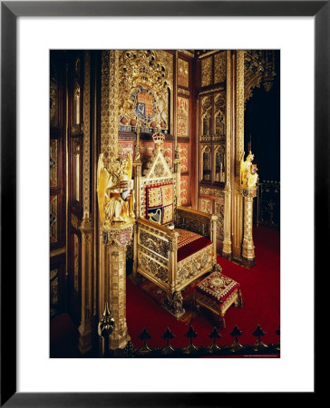 The Throne, House Of Lords, Houses Of Parliament, Westminster, London, England by Adam Woolfitt Pricing Limited Edition Print image