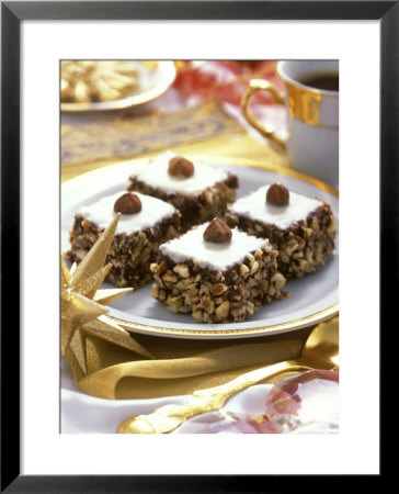 Small Hazelnut Cake On Christmassy Coffee Table by Alena Hrbkova Pricing Limited Edition Print image