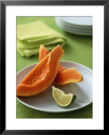Two Papaya Wedges On A Plate by Michael Paul Pricing Limited Edition Print image
