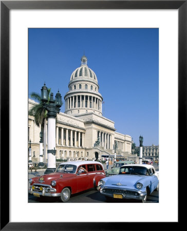 Vintage Cars And Capitol Building, Havana, Cuba by Steve Vidler Pricing Limited Edition Print image