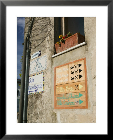 Street Signs, Ravello, Campania, Italy by Walter Bibikow Pricing Limited Edition Print image