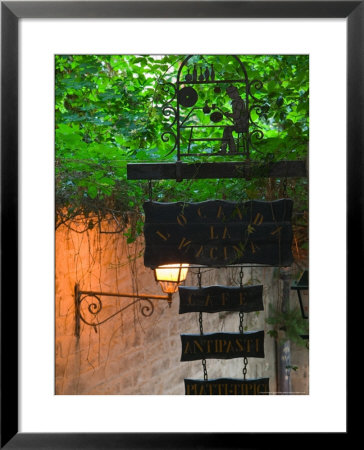 Old Town Cafe Sign, Vieste, Promontorio Del Gargano, Puglia, Italy by Walter Bibikow Pricing Limited Edition Print image