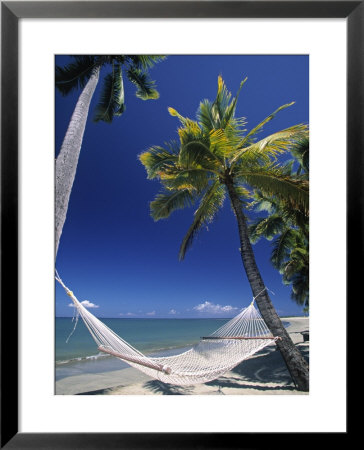 Hammock On Beach, Danarau, Viti Levu, Fiji by Neil Farrin Pricing Limited Edition Print image