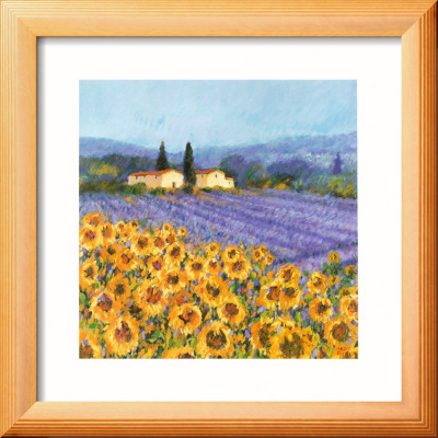 Lavender And Sunflowers, Provence by Hazel Barker Pricing Limited Edition Print image