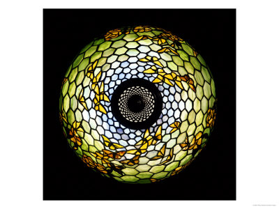 Overhead Detail Of A Butterfly Leaded Glass And Bronze Table Lamp, Circa 1910 by Tiffany Studios Pricing Limited Edition Print image
