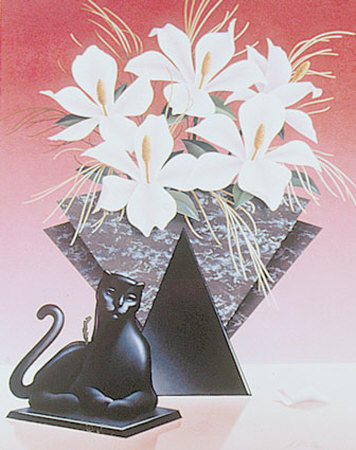 Deco Vase And Black Cat by Alan Metz Pricing Limited Edition Print image