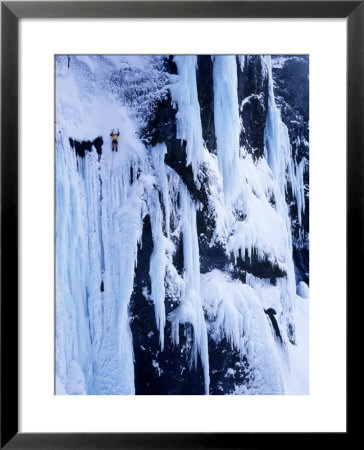 Man Ice Climbing Rammstein, Baejargil, Iceland by Greg Epperson Pricing Limited Edition Print image