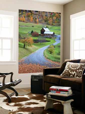 Usa, New England, Vermont, Woodstock, Sleepy Hollow Farm In Autumn/Fall by Michele Falzone Pricing Limited Edition Print image