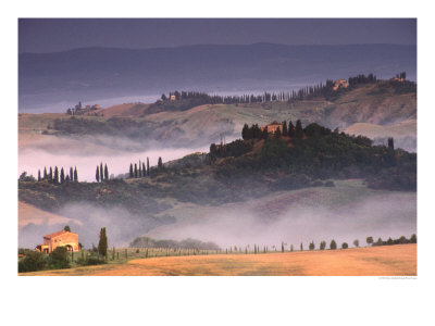 Mist Rising From Valleys Near Asciano, Tuscany, Italy by Diana Mayfield Pricing Limited Edition Print image
