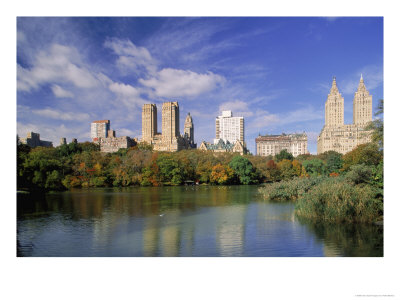 View Of Central Park West Buildings From Lake, Nyc by Walter Bibikow Pricing Limited Edition Print image