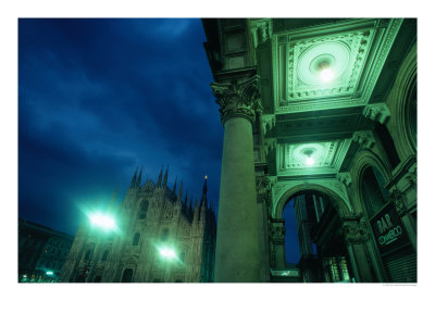 Piazza Duomo At Night, Milan, Lombardy, Italy by Lou Jones Pricing Limited Edition Print image