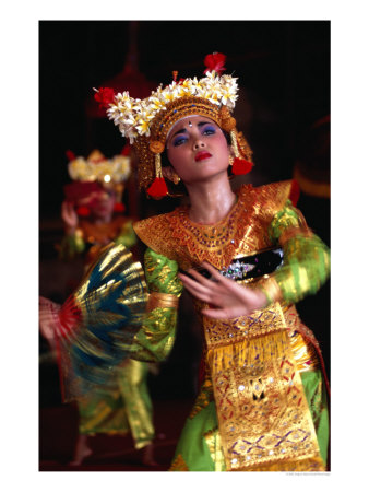 One Of The Legong Dancers Competing In School Competitions At The Arts Centre, Denpasar, Indonesia by Gregory Adams Pricing Limited Edition Print image