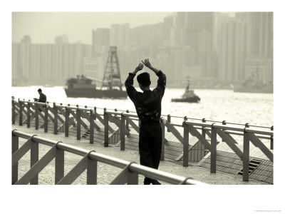 Tai Chi Practiced Along Victoria Harbor, Hk, China by John Coletti Pricing Limited Edition Print image