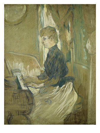 At The Piano, Madame Juliette Pascal In The Salon by Henri De Toulouse-Lautrec Pricing Limited Edition Print image