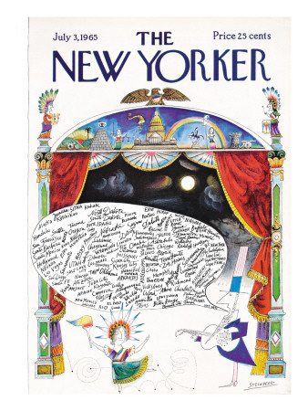 The New Yorker Cover - July 3, 1965 by Saul Steinberg Pricing Limited Edition Print image