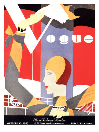 Vogue Cover - October 1927 by Eduardo Garcia Benito Pricing Limited Edition Print image