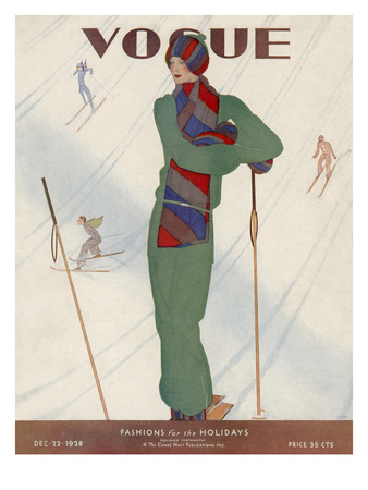 Vogue Cover - December 1928 by Jean Pagès Pricing Limited Edition Print image