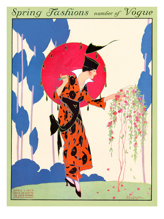 Vogue Cover - April 1914 by Helen Dryden Pricing Limited Edition Print image