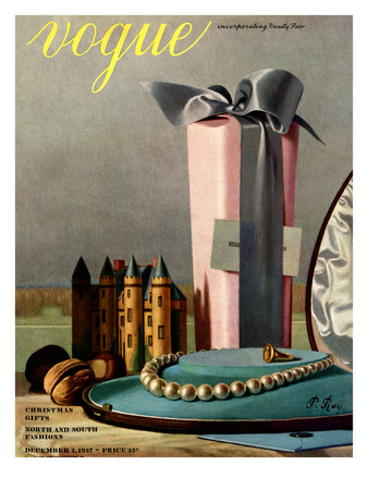 Vogue Cover - December 1937 by Pierre Roy Pricing Limited Edition Print image