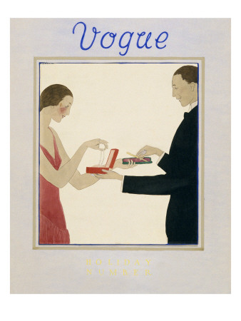 Vogue Cover - December 1923 by André E. Marty Pricing Limited Edition Print image