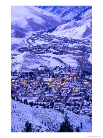 Overhead View Of Ketchum From The Summit Of Mt. Baldi, Sun Valley, Usa by Mark & Audrey Gibson Pricing Limited Edition Print image