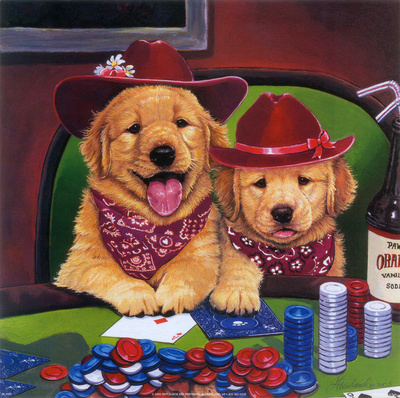 Poker Pups Iv by Jenny Newland Pricing Limited Edition Print image