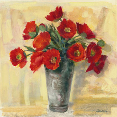 Red Anemones In French Bucket by Carol Rowan Pricing Limited Edition Print image