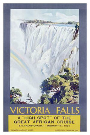 Cunard Line, Victoria Falls, 1931 by W. G. Bevington Pricing Limited Edition Print image