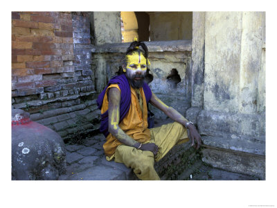 Holy Hindu Man, Kathmandu, Nepal by Gavriel Jecan Pricing Limited Edition Print image