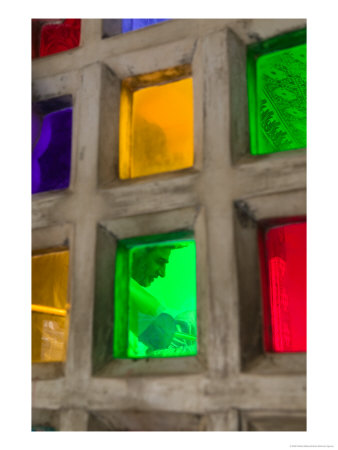 Stained Glass Of The City Palace, Rajasthan, India by Walter Bibikow Pricing Limited Edition Print image