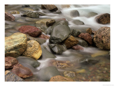 Stones In The Creek Below Baring Falls, Montana, Usa by Jerry Ginsberg Pricing Limited Edition Print image