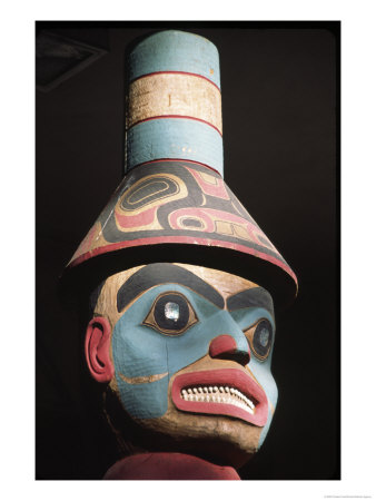 Head Of Tlingit Mortuary Pole From Old Wrangell Village, Burke Museum, Seattle, Washington, Usa by Charles Crust Pricing Limited Edition Print image