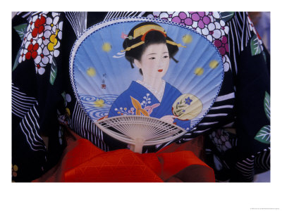 Traditional Fan At The Japanese Bon Odon Festival, Seattle, Washington, Usa by John & Lisa Merrill Pricing Limited Edition Print image