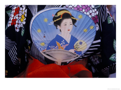 Traditional Fan At The Japanese Bon Odon Festival, Seattle, Washington, Usa by John & Lisa Merrill Pricing Limited Edition Print image