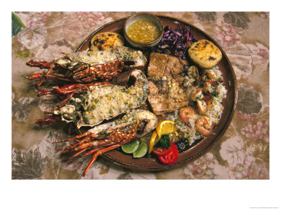 Close-Up Of Seafood Platter, Puerto Vallarta, Mexico by John & Lisa Merrill Pricing Limited Edition Print image