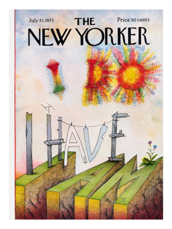 The New Yorker Cover - July 31, 1971 by Saul Steinberg Pricing Limited Edition Print image