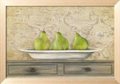Pears On White Porecelain by Janet Brignola-Tava Pricing Limited Edition Print image