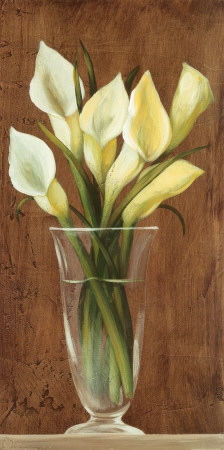 Yellow Cala Lilies In Vase by Julio Sierra Pricing Limited Edition Print image